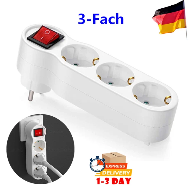 Steckdosenleiste Ohne Kabel - 4-fach Mehrfachsteckdose Mit 3 USB & 1 Type-C Ladebuchse (5V 3.4A)