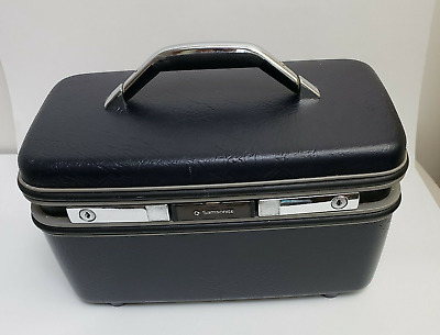 Vintage Samsonite Silhouette Travel Train Case Beauty Carry-On Luggage Black