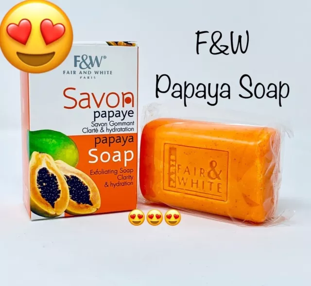 Fair and White Savon Gommant Exfoliating Soap - 7oz/200g Authentic France papaye