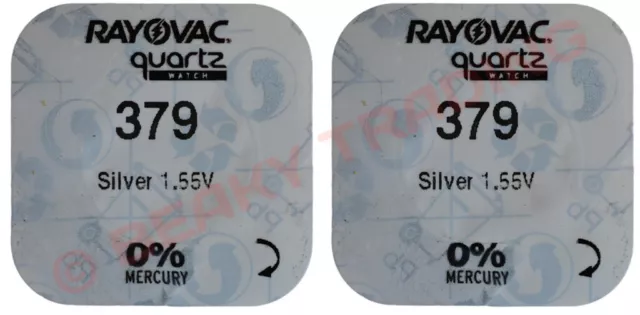 379 SR521SW | RAYOVAC Brand | Silver Oxide Watch Battery | 1.55v | Pack of 2 pcs
