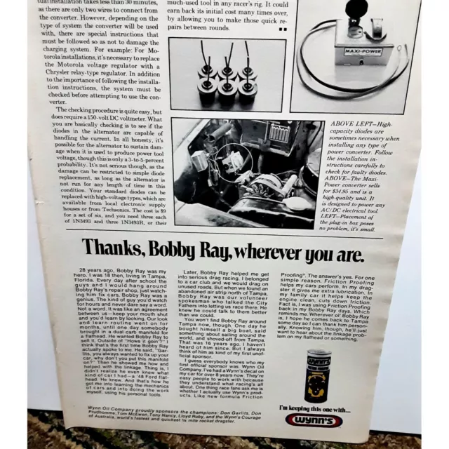 Vintage 1972 Wynn Oil Company Original Ad epherma