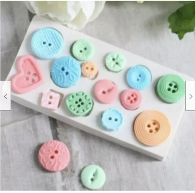 Button Silicone Fondant Cake Icing Cutter Tool Cupcake Decor Sugar craft Mould