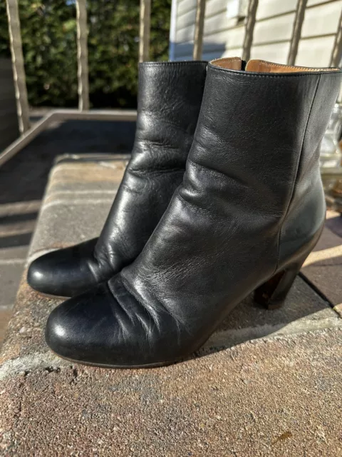 Maison Martin Margiela Womens Leather Ankle Boots Black Size 37 7US Designer 