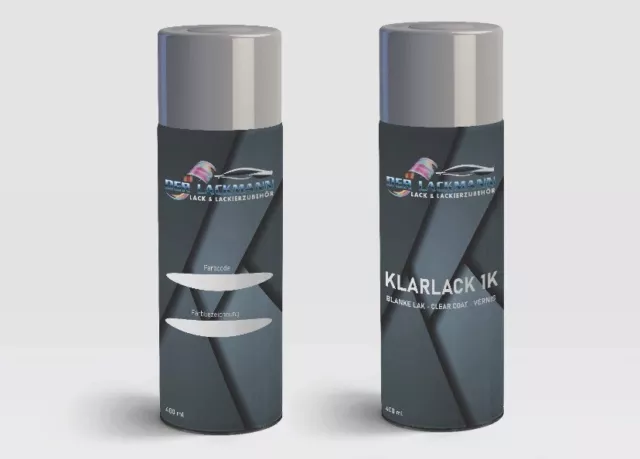 Autolack Spraydosen Set für FORD 7VTA FROSTWEISS+Klarlack 2x400ml
