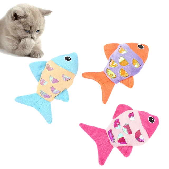 3 piezas juguetes de hierba gatera sonido perro mascota comida interactiva pescado de peluche