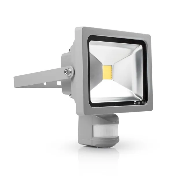 LED Fluter Strahler Grau IP44 20W 1500lm Tageslicht Bewegungsmelder > UVP 43€