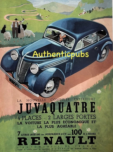 Publicité Originale Peugeot 202 – 1938 – « La Voiture Des Français » – Noir Et Blanc