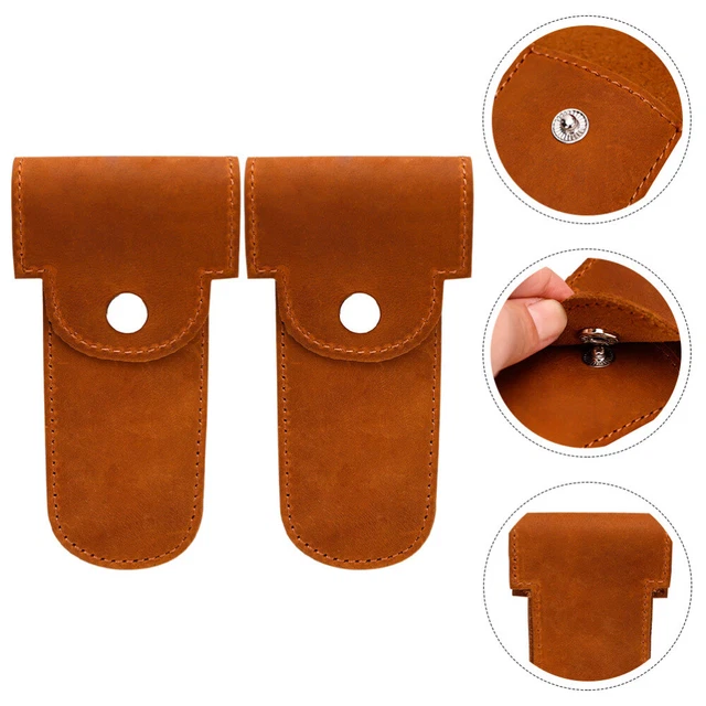 2 piezas afeitadora estuche de viaje afeitadora protector de cabeza pu afeitadora vaina de protección de cabeza
