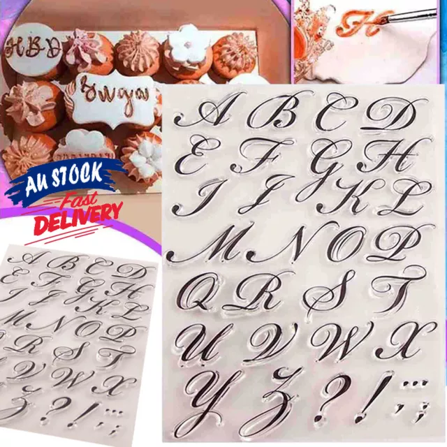 Embosser Mold Cutter Fondant Cookies Stamp Alphabet Letter Cake Decor Biscuit