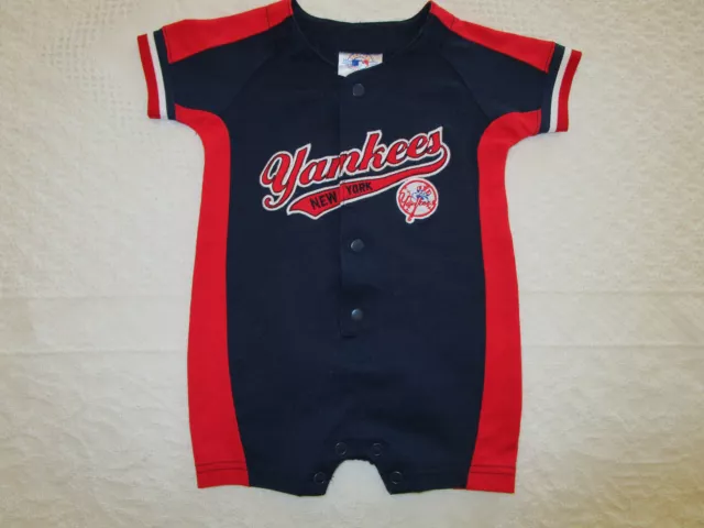 Mlb New York Yankees Jeter Short Sleeve One Piece Romper Boys 12 Months Excell