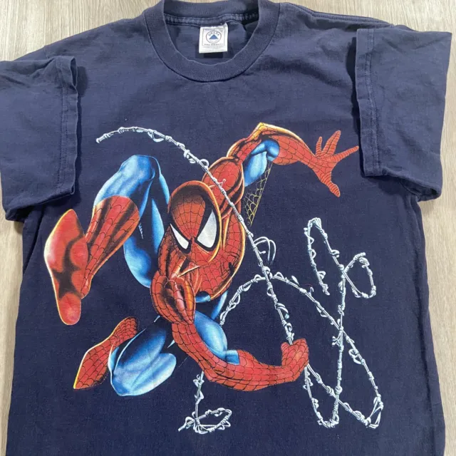 Vintage Spider-Man T-Shirt Men Medium Movie Promo Delta Marvel Blue