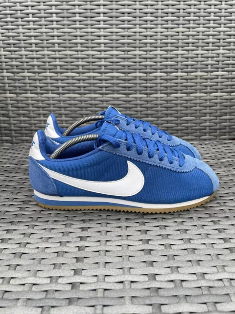 V Rare Nike Cortez Classic Nylon Blue Gum Uk 8 Forrest Gump Og Vintage Retro