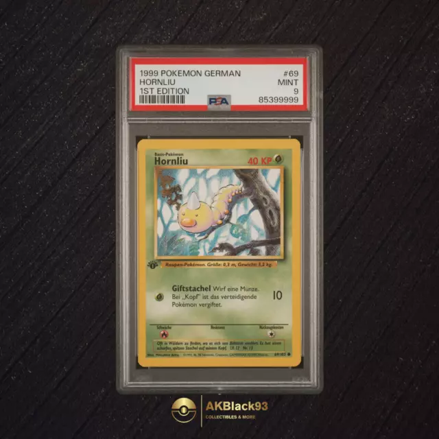 Pokémon - Hornliu - 1. Edition Basis Set (Deutsch) 69/102 -  PSA 9 Mint