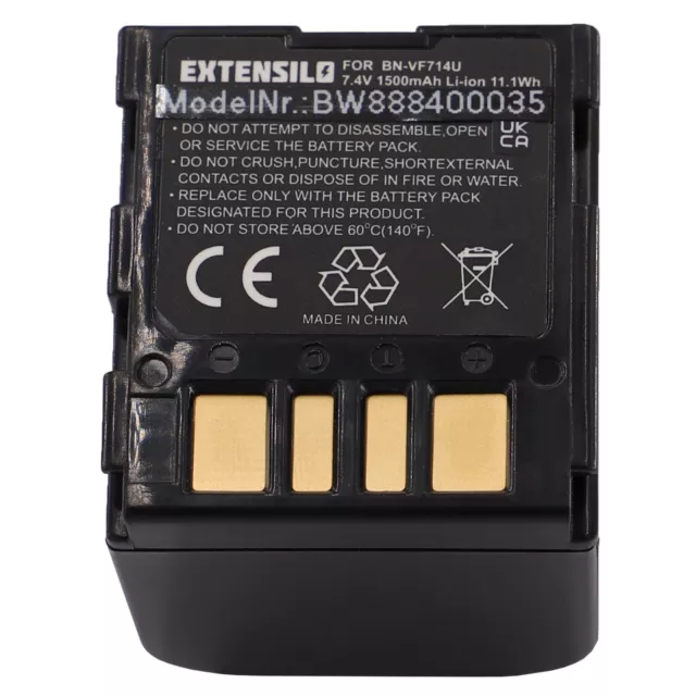 Batería para JVC GR-D290EG GR-D290E GR-D290 GR-D275US GR-D275 GR-D271US 1500mAh