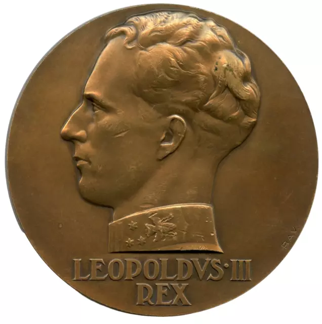 BELGIUM KING LEOPOLD Iii Music Academy Bronze Art Deco Medal By Rau ...