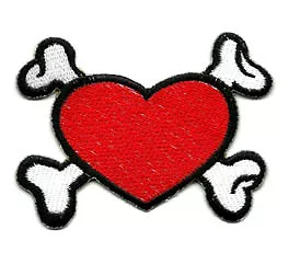 Ecusson Patch Coeur Rock'n'Roll Pin-Up Rockabilly Lolita Kawaï Punk Rock Ska