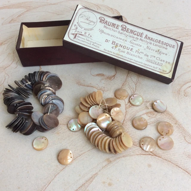 Lot Important Pellets Sequin Of Mother-of-Pearl 2 Colors Haberdashery Old 13 &