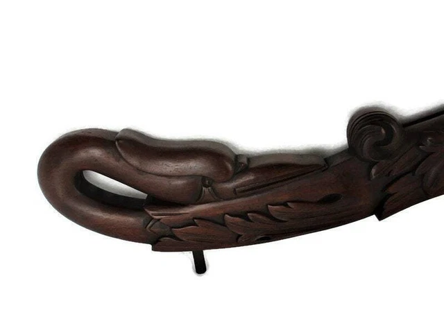 Pair French Corbels Ducks Hand Carved Wood Brackets Architectural Heraldic Finia