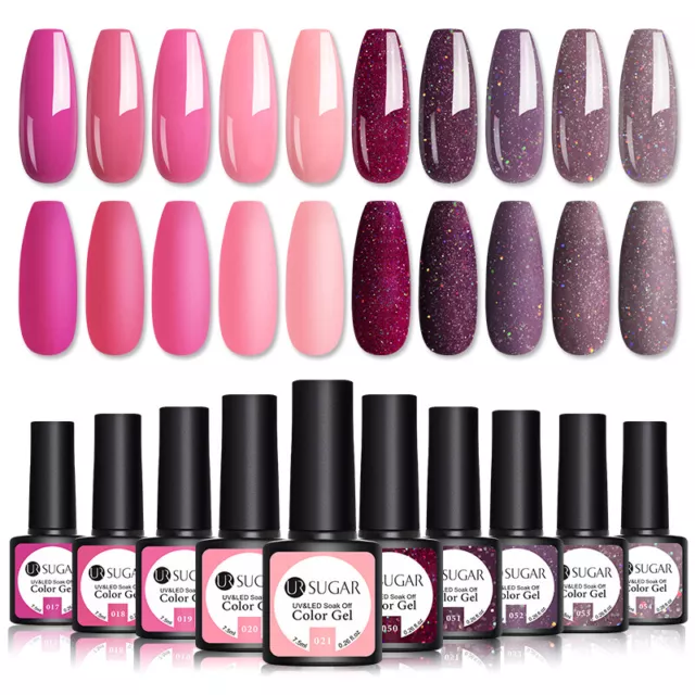 10 Bottles/set UR SUGAR UV Gel Nail Polish Soak Off Gel Varnish Lot UV LED 7.5ml