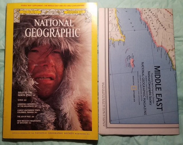 NATIONAL GEOGRAPHIC SEPTEMBER 1978 plus Map of the MIDDLE EAST-NORTH ...
