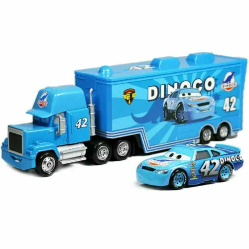 2-Pack Disney Pixar Cars NO.42 Carl Weathers Mack &Hauler Truck Diecast Toys Car