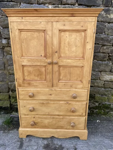 Solid Vintage Pine Country House Larder Cupboard, Linen Cupboard