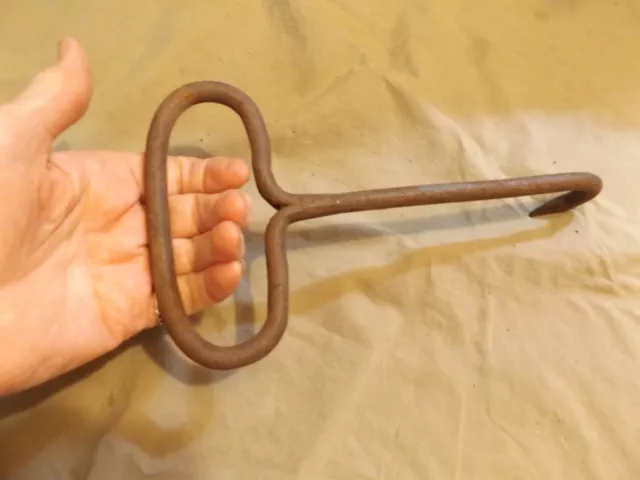 Primitive Antique Hand Wrought Iron Hay Hook Farm Tool Possibly 19th Century 3