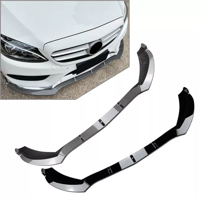 Front Bumper Lip Splitter Spoiler Kit For Benz C Class W205 C180 C200 C260 AMG