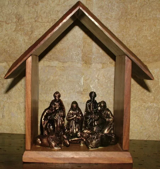 Pesebre Capilla Natividad' Muebles Étnico Navidad Choza India Madera 5Z