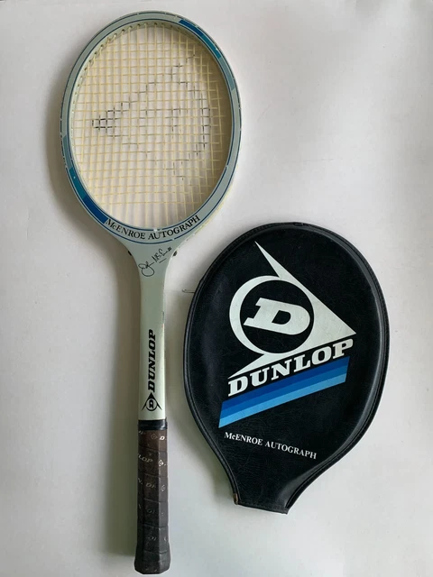 Raquette de tennis vintage autographe Dunlop McEnroe - En