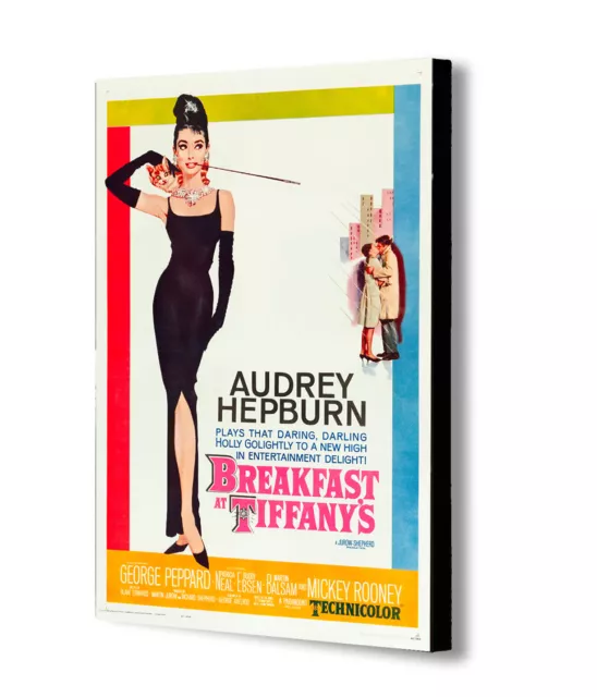 Audrey Hepburn - Breakfast at Tiffany's Movie Art  - Canvas Framed Wall Print