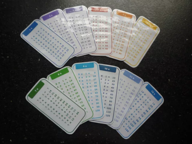 Times Table Flash Cards Maths Educational Teaching Home School Learning Resource