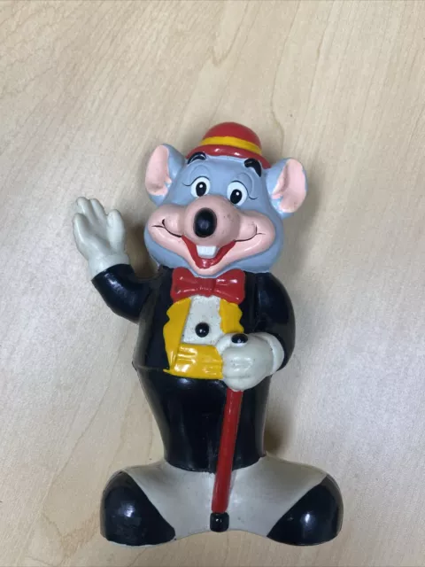 VTG Chuck E Cheese 1993 Plastic Coin Piggy Bank with Stopper 6" B38