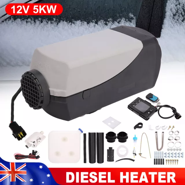 12V Diesel Heater 5KW Air Tank Remote Control LCD Thermostat Caravan Motorhome