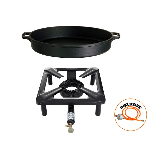 Brûleur à Gaz Triple 60-40-20 Cm Briebe - Pour Paella, Grillades Extérieur, Régulateurs Flamme Indépendants