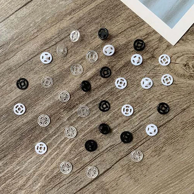 20 Pairs Mini Plastic Snap Button Invisible Buckles Toy Doll Garment Accessories