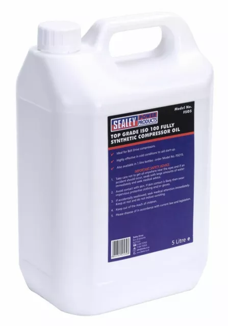 Sealey FSO5 Compressor Oil Fully Synthetic 5L