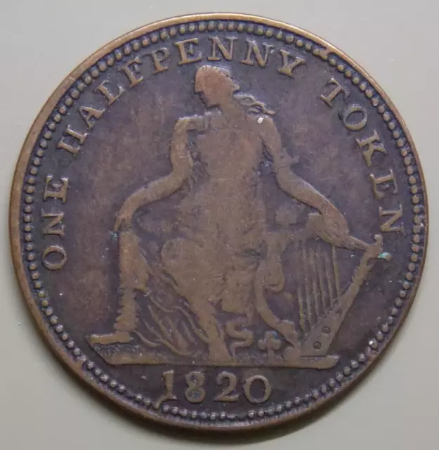 1820 NS-24A1 Nova Scotia  Canada Canadian Colonial 1/2 Penny Token