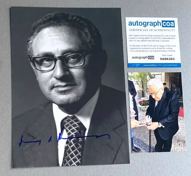 HENRY KISSINGER (†2023) In-person  signed Foto 20x30 Autogramm + COA ACOA + Foto