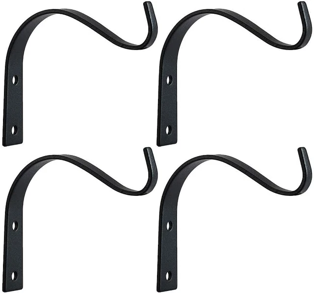 4 Pack Rustic Iron Wall Hooks for Hanging Lanterns Coats Mason Jar Sconces, Heav