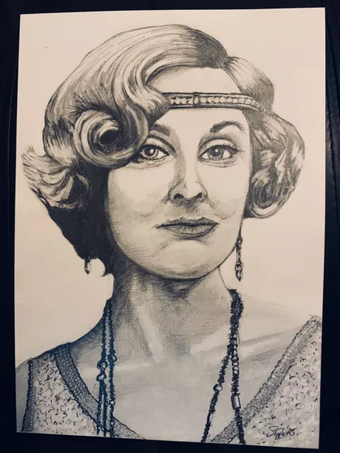 Downton Abbey ‘Lady Edith‘ Fan Art Pencil Drawing Gift *Original S Tipple 2020*