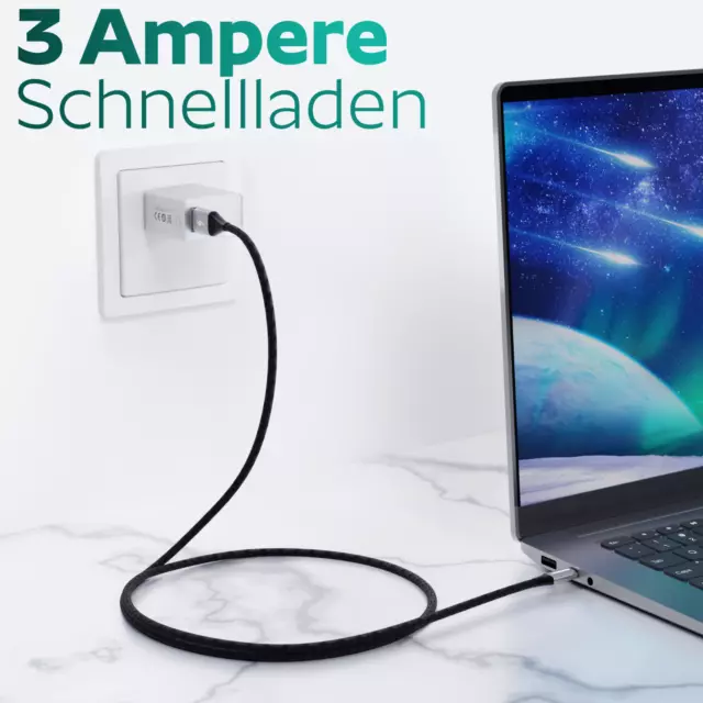 USB C Ladekabel 1m 2m 3m Kabel Datenkabel Schnellladekabel für Samsung Xiaomi 3