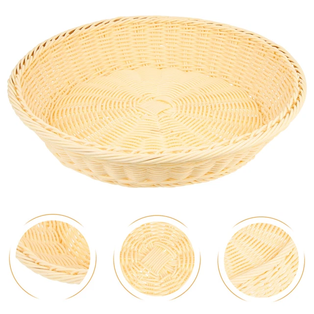 Imitazione plastica rattan Pp cesto per pane ciotola per frutta intrecciata