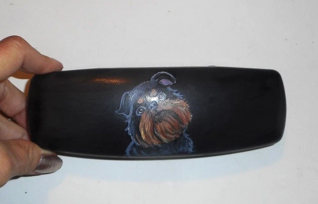 Brussels Griffon dog Art Eyeglass Glasses Hard Case Hand Painted