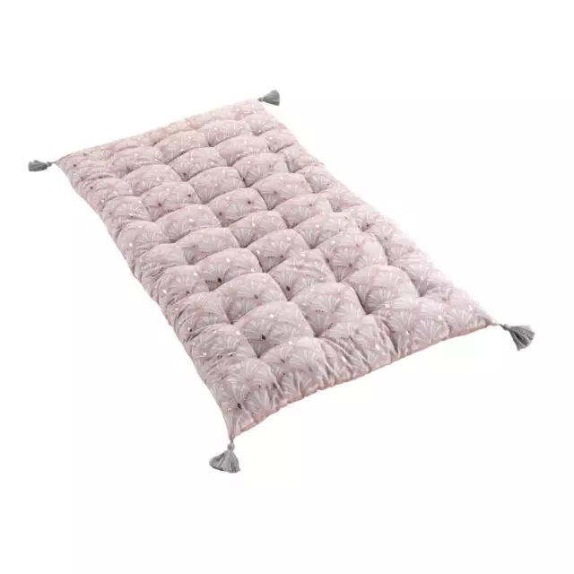 Matelas de sol - 60 x 120 cm - Art déco - Imprimé argenté - Rose