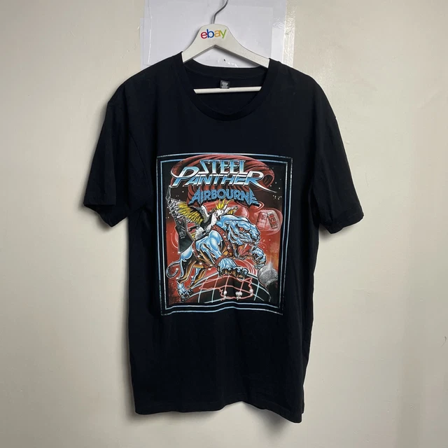 CAMISA PARA HOMBRE Steel Panther negra grande L manga corta