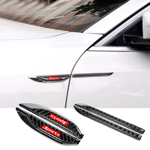 2pcs Carbon Fiber Car Side Fender Vent Air Wing Cover Trim Exterior Accessories
