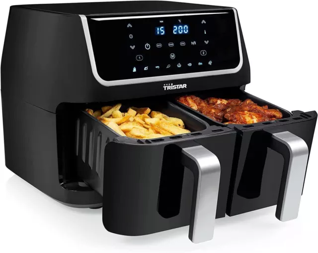 Friggitrice Ad Aria Calda Con Doppio Cestello Tristar Fr6970 Airfryer 1800W 9Lt