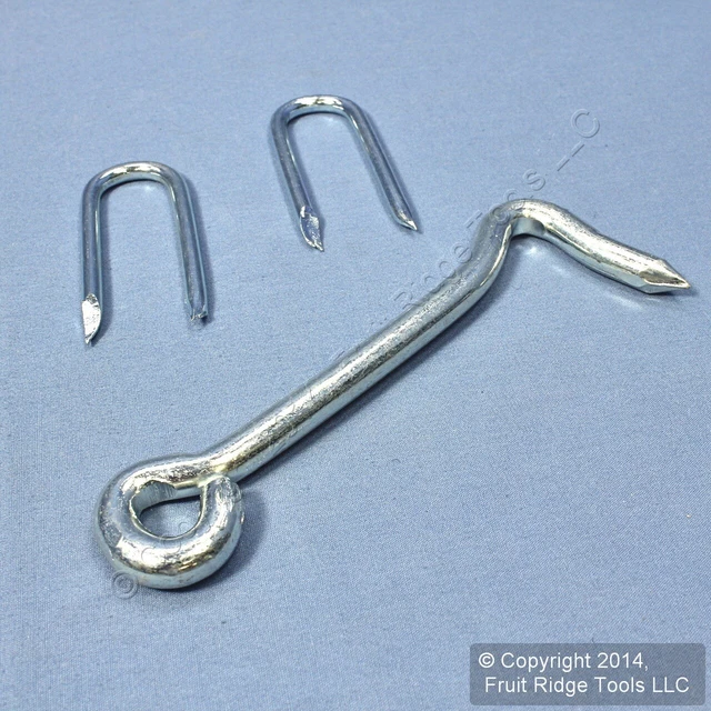 National Hardware Zinc-Plated Steel 5" Gate Door Hook w/ Staples V2102 N122-200