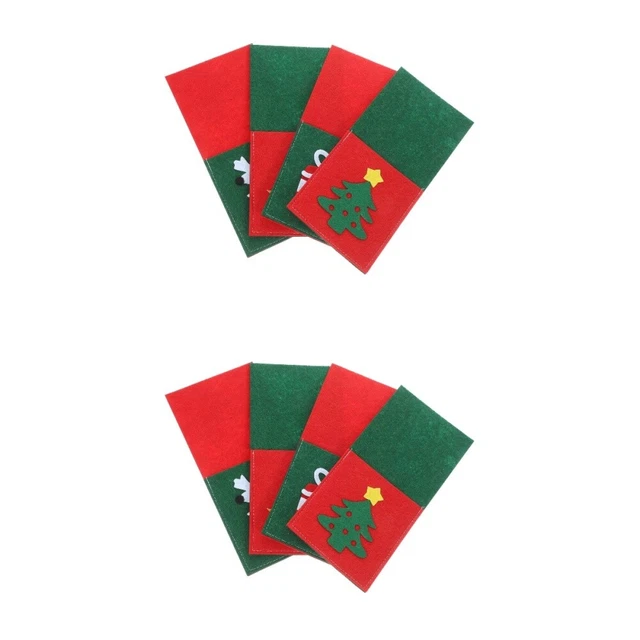 8 pz argenteria natalizia supporto posate borse fish